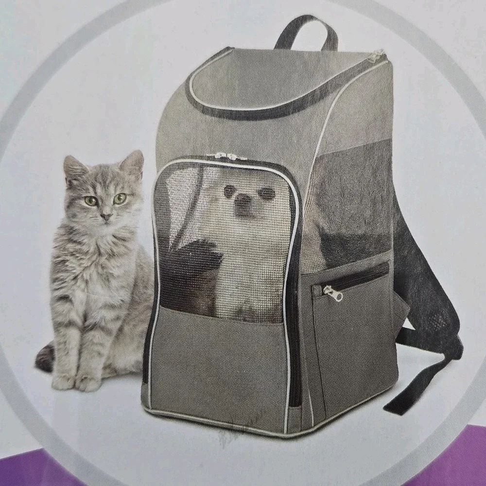 TrustyPup 2 in 1 Pet Backpack Carrier Grey Medium Airline Approved NIB New‎